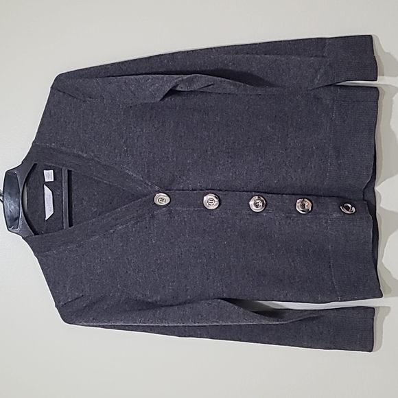Lady Hathaway Sweaters - Lady Hathaway Cardigan Sweater Sz L Button-Down 100% Extra Fine Merino Wool Gray